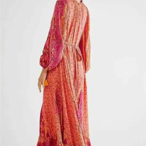 Solid Color V-neck Flare Sleeve Summer Boho Dress