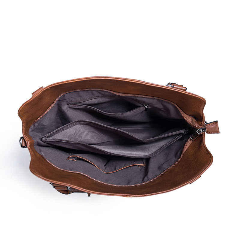 Women's Double Zipper Large Capacity Shoulder Crossbody Bag in 5 Colors - Image 3