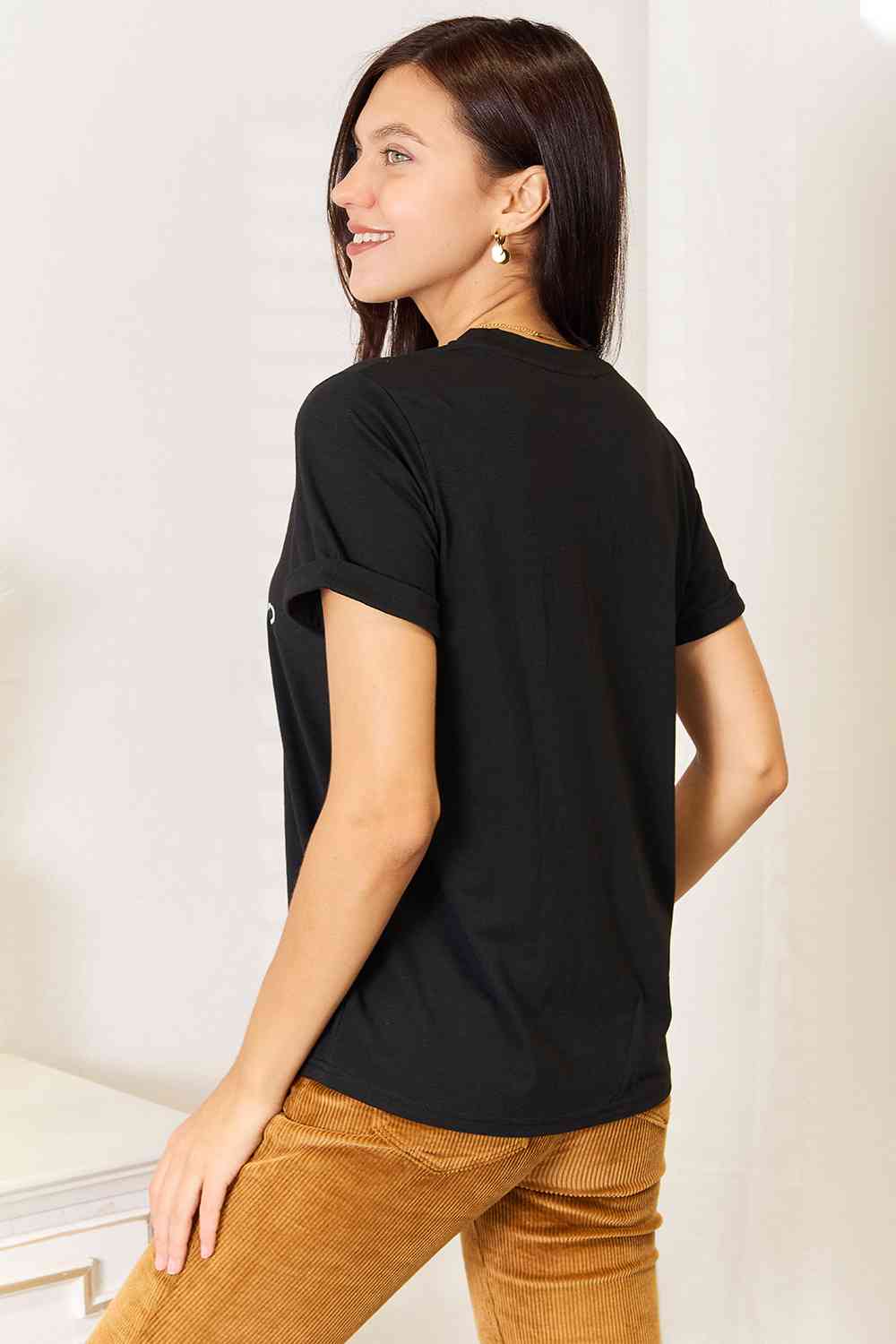 Simply Love Letter Graphic Round Neck T-Shirt - Image 2